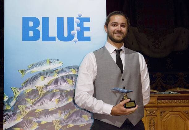 Monaco, Monte Carlo - November 09, 2015: Prizegiving Gala at Blue Monaco 2015, a Global Film Festival and Conservation Summit with winner Chris Cilfone Prizegiving Gala at Blue Monaco 2015, a Global Film Festival and Conservation Summit Blue Monaco Global Filmfestival - Preisverleihung
