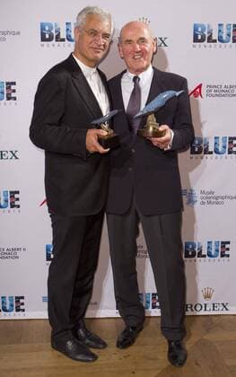 Monaco, Monte Carlo - November 09, 2015: Prizegiving Gala at Blue Monaco 2015, a Global Film Festival and Conservation Summit with Academy Award Winning Filmmaker Louie Psihoyos and Dieter Paulmann from Okeanos Foundation Prizegiving Gala at Blue Monaco 2015, a Global Film Festival and Conservation Summit Blue Monaco Global Filmfestival - Preisverleihung