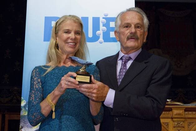 Monaco, Monte Carlo - November 09, 2015: Prizegiving Gala at Blue Monaco 2015, a Global Film Festival and Conservation Summit with Winners Rick Rosenthal and Katya Shirokow Prizegiving Gala at Blue Monaco 2015, a Global Film Festival and Conservation Summit Blue Monaco Global Filmfestival - Preisverleihung