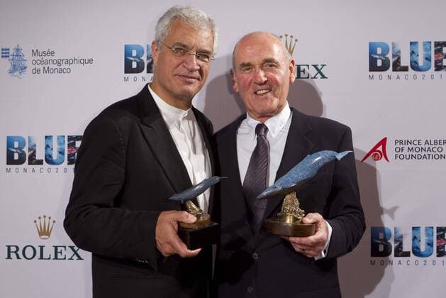 Monaco, Monte Carlo - November 09, 2015: Prizegiving Gala at Blue Monaco 2015, a Global Film Festival and Conservation Summit with Academy Award Winning Filmmaker Louie Psihoyos and Dieter Paulmann from Okeanos Foundation Prizegiving Gala at Blue Monaco 2015, a Global Film Festival and Conservation Summit Blue Monaco Global Filmfestival - Preisverleihung