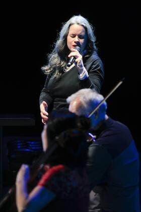 Sept. 23, 2014 - Brooklyn, NY, U.S. - The Kronos Quartet perform during The Nonesuch records 50th anniversary celebration at BAM on September 20, 2014 in the Howard Gilman Opera House. .Special guests included Natalie Merchant - ZUMAs49