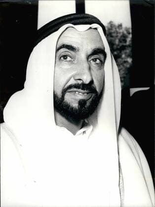 1968 - Shaikh Zayed Bin Sutan Al Nahayyan ruler of Abu Dhabia; Head of State for United Arab Emirates. Abu Dhabi UAE - ZUMAk09_