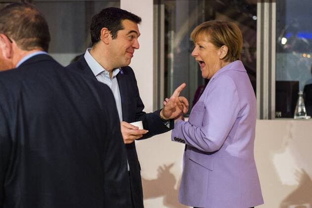 - VALLETTA, MALTA: Greece Prime Minister Alexis Tsipras and German Chancellor Angela Merkel pictured on the second day of a Summit of African and European government leaders on the migration crisis, Thursday 12 November 2015 in Valletta, Malta.  LAURIExDIEFFEMBACQ 04738365