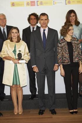 Nov. 12, 2015 - Madrid, Spain - King Felipe VI of Spain, Queen Letizia of Spain attend the acreditations ceremony for honorary Spain Brand Ambassadors at the BBVA Headquarter on November 12, 2015 in Madrid, Spain. Madrid Spain  - ZUMAg15_ Spanisches Königspaar bei Preisverleihung in Madrid