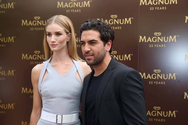 May 20, 2014 - Cannes, California, France - Model Rosie Huntington-Whiteley and German actor Elyas M Barek attend the photocall of a new Magnum Short Film during the 67th Cannes International Film Festival at Palais des Festivals in Cannes, France, on 20 May 2014. - ZUMAmm4