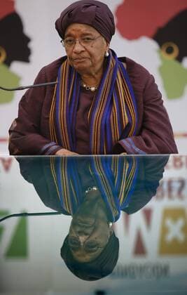 Ellen Johnson Sirleaf, presidenta de Liberia y premio Nobel de la Paz, tras asistir a la reunion anual del Patronato de la Fundacion Mujeres por Africa, en Madrid, Espana. Ellen Johnson Sirleaf, Liberian president and Nobel Peace Prize in Madrid, attends the anual meeting of Patronage of Women s Foundation for Africa. Cordon Press 
