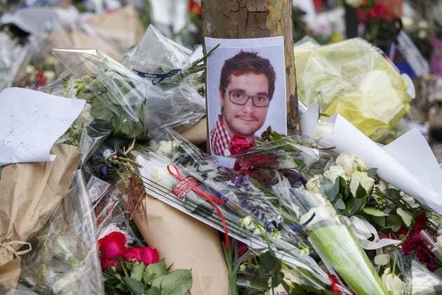 Nov. 16, 2015 - Paris, France - Paris, France. Victims pictures left at memorial outside Bataclan Cafe in Paris, France following the Paris terror attacks on Monday, 16 November 2015. Paris  - ZUMAl94_