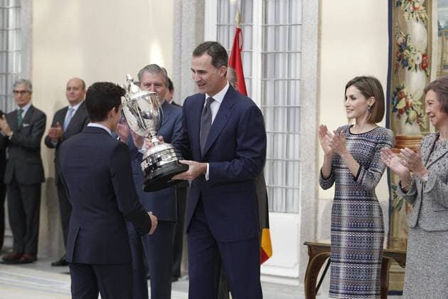 Entrega de los premios nacionales del deporte 2014 261 cordon press marc marquez rey felipe reina letizia reina sofia Royal family attending the National Sports Awards in Madrid 