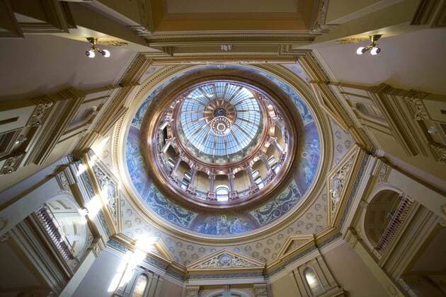 March 16, 2015 - Topeka, Kansas, United States of America - Topeka, Kansas. 3-16-2015.Interior views of the capitol dome and main lobby of the statehouse. .Credit: Topeka United States of America - ZUMAr142