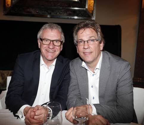 Wilhelm Weischer, Michael Radau bei der Exclusiven Vernissage des LAMBERTZ FINE ART Kalenders 2016 - La Dolce Vita im Hotel de Rome, Berlin. 17.11.2015