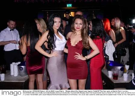 Models attend the Supermodel Agency Model Of The Year party at Dstrkt Club in London. NOVEMBER 19th 2015  SLIx153480