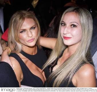 Models attend the Supermodel Agency Model Of The Year party at Dstrkt Club in London. NOVEMBER 19th 2015  SLIx153480