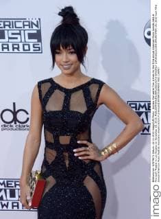 Actress Karrueche Tran arrives for the 43rd annual American Music Awards held at Microsoft Theater in Los Angeles on November 22, 2015.  LAP20151122353 JIMxRUYMEN