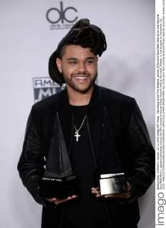 Recording artist The Weeknd, winner of Favorite Soul R&B Male Artist and Favorite Soul R&B Album, appears backstage during the 43rd annual American Music Awards held at Microsoft Theater in Los Angeles on November 22, 2015.  LAP20151122424 JIMxRUYMEN