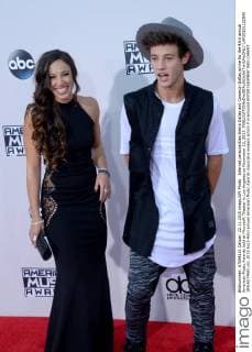Internet personalities Sierra Dallas and Cameron Dallas arrive for the 43rd annual American Music Awards held at Microsoft Theater in Los Angeles on November 22, 2015.  LAP20151122540 JIMxRUYMEN