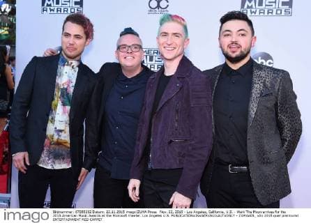 Nov. 22, 2015 - Los Angeles, California, U.S. - Walk The Moon arrives for the 2015 American Music Awards at the Microsoft theater. Los Angeles U.S. - ZUMAo05_