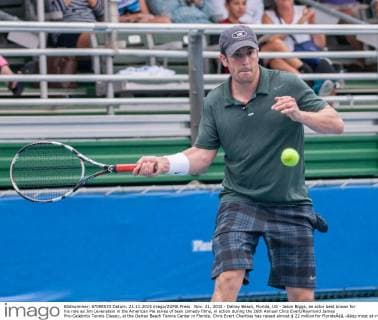 Nov. 21, 2015 - Delray Beach, Florida, US - Jason Biggs, an actor best known for his role as Jim Levenstein in the American Pie series of teen comedy films, in action during the 26th Annual Chris Evert Raymond James Pro-Celebrity Tennis Classic, at the Delray Beach Tennis Center in Florida. Chris Evert Charities has raised almost $ 22 million for FloridaÃ¢â‚¬â„¢s most at-risk children. Delray Beach US - ZUMAd84_