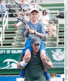 Nov. 21, 2015 - Delray Beach, Florida, US - Jason Biggs, an actor best known for his role as Jim Levenstein in the American Pie series of teen comedy films, carries a ball boy on his shoulders during the 26th Annual Chris Evert Raymond James Pro-Celebrity Tennis Classic, at the Delray Beach Tennis Center in Florida. Chris Evert Charities has raised almost $ 22 million for FloridaÃ¢â‚¬â„¢s most at-risk children. Delray Beach US - ZUMAd84_