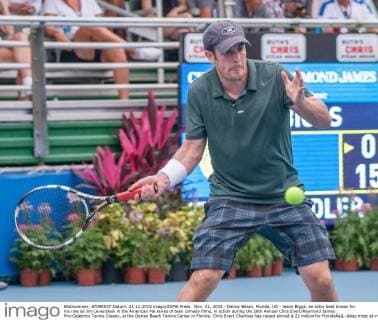 Nov. 21, 2015 - Delray Beach, Florida, US - Jason Biggs, an actor best known for his role as Jim Levenstein in the American Pie series of teen comedy films, in action during the 26th Annual Chris Evert Raymond James Pro-Celebrity Tennis Classic, at the Delray Beach Tennis Center in Florida. Chris Evert Charities has raised almost $ 22 million for FloridaÃ¢â‚¬â„¢s most at-risk children. Delray Beach US - ZUMAd84_