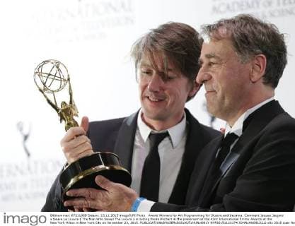 Award Winners for Art Programming for Illustre and Inconnu: Comment Jaques Jaujard a Sauve Le Louvre ( The Man Who Saved The Louvre ) including Pierre Pochart in the pressroom at the 43rd International Emmy Awards at the New York Hilton in New York City on November 23, 2015.  NYP20151123174 JOHNxANGELILLO