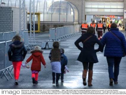 - GENT, BELGIUM: security measures pictured ahead of a concert of K3 at the Flanders Expo hall in Gent, Friday 27 November 2015.  NICOLASxMAETERLINCK 04747831