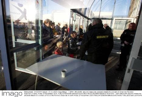 - GENT, BELGIUM: security measures pictured ahead of a concert of K3 at the Flanders Expo hall in Gent, Friday 27 November 2015.  NICOLASxMAETERLINCK 04747844
