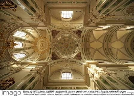 Germany, Mannheim, view to ceiling of Jesuit Church St. Ignatius and Franz Xaver  PC000204