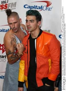 Dec. 1, 2015 - Dallas, Texas, United States - Recording artists Cole Whittle (L) and Joe Jonas of DNCE attend 106.1 KISS FM s Jingle Ball 2015 at American Airlines Center in Dallas, Texas. Dallas United States - ZUMAw109