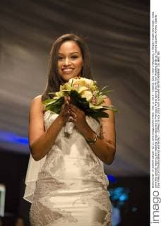 Dec. 2, 2015 - Caserta, Italy - Fanny Neguesha, a Belgian model and singer, walks down the catwalk wearing the wedding dress designed by Francesco Arena during the My Fair Wedding Bride at Trentola Ducenta Aversa. Caserta Italy - ZUMAp133