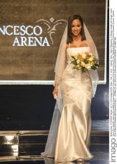 Dec. 2, 2015 - Caserta, Italy - Fanny Neguesha, a Belgian model and singer, walks down the catwalk wearing the wedding dress designed by Francesco Arena during the My Fair Wedding Bride at Trentola Ducenta Aversa. Caserta Italy - ZUMAp133