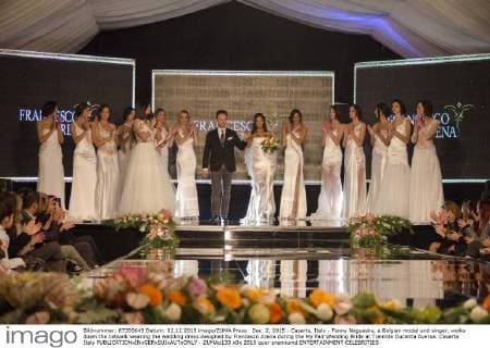 Dec. 2, 2015 - Caserta, Italy - Fanny Neguesha, a Belgian model and singer, walks down the catwalk wearing the wedding dress designed by Francesco Arena during the My Fair Wedding Bride at Trentola Ducenta Aversa. Caserta Italy - ZUMAp133