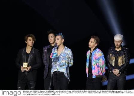 HONG KONG, CHINA - DECEMBER 02: (CHINA OUT) Big Bang attend the 2015 Mnet Asian Music Awards (MAMA) at AsiaWorld-Expo on December 2, 2015 in Hong Kong, China.  CFP476670397