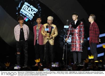 HONG KONG, CHINA - DECEMBER 02: (CHINA OUT) Big Bang attend the 2015 Mnet Asian Music Awards (MAMA) at AsiaWorld-Expo on December 2, 2015 in Hong Kong, China.  CFP476670860