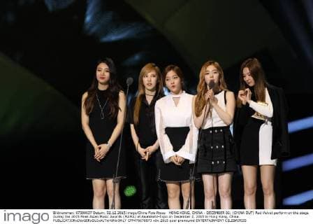 HONG KONG, CHINA - DECEMBER 02: (CHINA OUT) Red Velvet perform on the stage during the 2015 Mnet Asian Music Awards (MAMA) at AsiaWorld-Expo on December 2, 2015 in Hong Kong, China.  CFP476670873