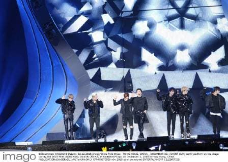 HONG KONG, CHINA - DECEMBER 02: (CHINA OUT) GOT7 perform on the stage during the 2015 Mnet Asian Music Awards (MAMA) at AsiaWorld-Expo on December 2, 2015 in Hong Kong, China.  CFP476670939