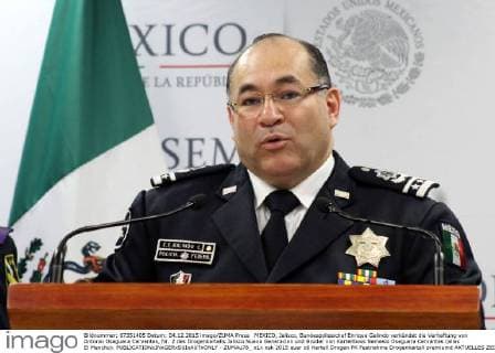 MEXICO, Jalisco, Bundespolizeichef Enrique Galindo verkündet die Verhaftung von Antonio Oseguera Cervantes, Nr. 2 des Drogenkartells Jalisco Nueva Generacion und Bruder von Kartellboss Nemesio Oseguera Cervantes (alias El Mencho).  - ZUMAu78_