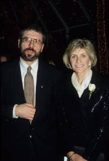 GERRY ADAMS with Jean Kennedy Smith.k0940eg.Fresh American magazine party 1995. - ZUMAg49