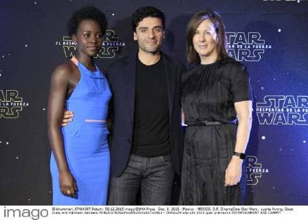 Dec. 8, 2015 - Mexico - MEXICO, D.F. CinemaCine-Star Wars.- Lupita Nyong, Oscar Isaac and Kathleen Kennedy  - ZUMAu78