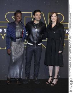 Dec. 8, 2015 - Mexico - D.F. CinemaCine-Star Wars.- Lupita Nyong, Oscar Isaac and Kathleen Kennedy  - ZUMAu78