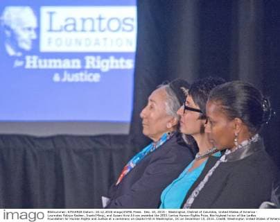 Dec. 10, 2015 - Washington, District of Columbia, United States of America - Laureates Rebiya Kadeer, Irsahd Manji, and Ayaan Hirsi Ali are awarded the 2015 Lantos Human Rights Prize, the highest honor of the Lantos Foundation for Human Rights and Justice at a ceremony on Capitol Hill in Washington, DC on December 10, 2015..Credit: Washington United States of America - ZUMAs152