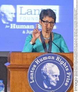 Dec. 10, 2015 - Washington, District of Columbia, United States of America - Lantos prize Recipient Irshad Manji speaks about the moral courage required to do the right thing in the face of fear at the Lantos Human Rights Prize ceremony on Capitol Hill in Washington, DC on December 10, 2015..Credit: Washington United States of America - ZUMAs152