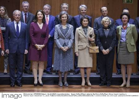 Queen Sofia of Spain attends the Reina Sofia Music School board meeting in Madrid, Spain. December 11, 2015.  (20151211004)