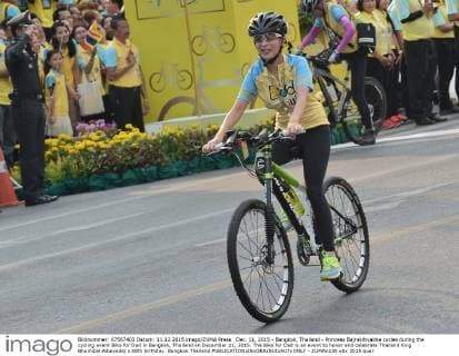 Dec. 11, 2015 - Bangkok, Thailand - Princess Bajrakitiyabha cycles during the cycling event Bike for Dad in Bangkok, Thailand on December 11, 2015. The Bike for Dad is an event to honor and celebrate Thailand King Bhumibol Adulyadej s 88th birthday. Bangkok Thailand  - ZUMAn230