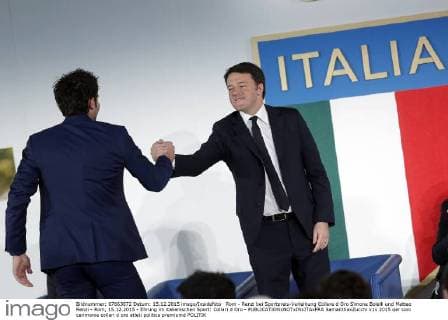 Rom - Renzi bei Sportpreis-Verleihung Collare d Oro Simone Bolelli und Matteo Renzi - Rom, 15.12.2015 - Ehrung im italienischen Sport: Collari d Oro - SamanthaxZucchi