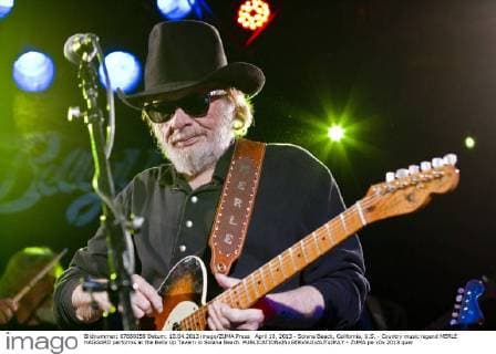 April 10, 2013 - Solana Beach, California, U.S. - Country music legend MERLE HAGGARD performs at the Belly Up Tavern in Solana Beach.  - ZUMA pe