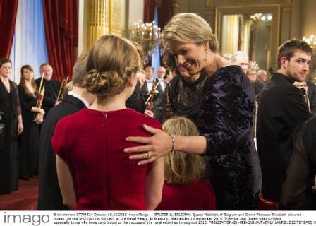 - BRUSSELS, BELGIUM: Queen Mathilde of Belgium and Crown Princess Elisabeth pictured during the yearly Christmas Concert, at the Royal Palace, in Brussels, Wednesday 16 December 2015. The King and Queen want to thank especially those who have contributed to the success of the royal activities throughout 2015.  LAURIExDIEFFEMBACQ 04759252
