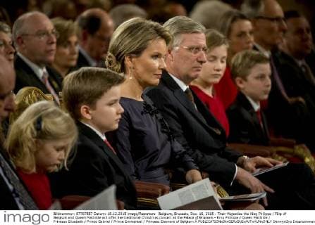 Belgium, Brussels, Dec. 16, 2015 - Their Majesties the King Philippe Filip of Belgium and Queen Mathilde will offer the traditional Christmas concert at the Palace of Brussels - King Philippe Queen Mathilde Princess Elisabeth Prince Gabriel Prince Emmanuel Princess Eleonore of Belgium Â  DannyxGys