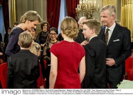 Belgium, Brussels, Dec. 16, 2015 - Their Majesties the King Philippe Filip of Belgium and Queen Mathilde will offer the traditional Christmas concert at the Palace of Brussels - King Philippe Queen Mathilde Princess Elisabeth Prince Gabriel Prince Emmanuel Princess Eleonore of Belgium Â  DannyxGys