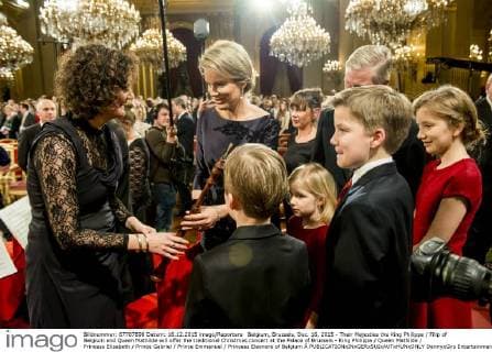 Belgium, Brussels, Dec. 16, 2015 - Their Majesties the King Philippe Filip of Belgium and Queen Mathilde will offer the traditional Christmas concert at the Palace of Brussels - King Philippe Queen Mathilde Princess Elisabeth Prince Gabriel Prince Emmanuel Princess Eleonore of Belgium Â  DannyxGys