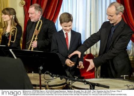 Belgium, Brussels, Dec. 16, 2015 - Their Majesties the King Philippe Filip of Belgium and Queen Mathilde will offer the traditional Christmas concert at the Palace of Brussels - Prince Gabriel of Belgium Â  DannyxGys